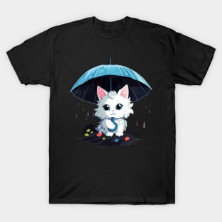 Turkish Angora Rainy Day With Umbrella T-Shirt